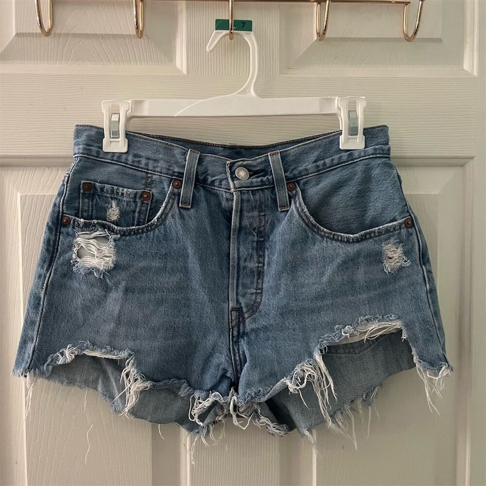Levi's 501 High Rise Distressed Jean Shorts